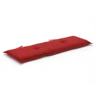 Madison Bankkissen 150x48 cm Rib rot, wasserabweisend, ideal für Gartenbänke, hochwertiges Polyester und Baumwolle