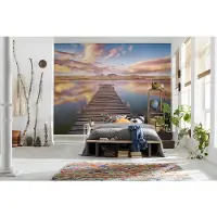 Komar Fototapete Landschaft Braun Rot und Grün 368 x 254 cm 612262