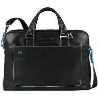 Piquadro Blue Square Computer Portfolio Briefcase 15'' black