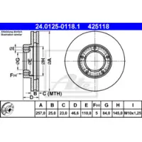 Ate Bremsscheibe 24.0125-0118.1