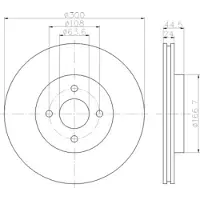 Hella Bremsscheibe [Hersteller-Nr. 8DD355112-091] für Ford