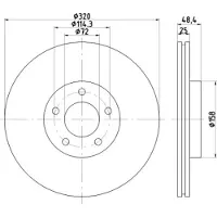 Hella 1x Bremsscheibe [Hersteller-Nr. 8DD355117-891] für Mazda