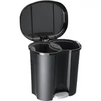 Rotho Abfalleimer 2 x 10 l DUO, Farbe:Schwarz