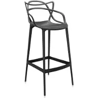 Kartell Barhocker Masters Stool schwarz, Designer Philippe Starck & Eugeni Quitllet, 57x109x47 cm