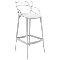 Kartell Barhocker Masters Stool weiß, Designer Philippe Starck & Eugeni Quitllet, 57x109x47 cm