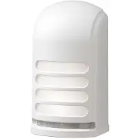 Konstsmide Prato LED Wandleuchte klein mit Bewegungsmelder weiss, 4500K, 28lm, 2x0,24W, 3xC-Batterien, Kunststoff, 7694-250