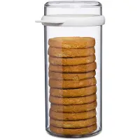 Mepal - Zwiebackdose Stora - Luftdichte Aufbewahrungsbox für Zwieback - Luftdichter Aufbewahrungsbehälter mit Deckel - Ideal für die Organisation in der Küche - 1900 ml - Transparent & White