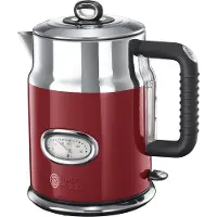 Russell Hobbs Wasserkocher 1,7l, 2400W] Retro Rot + Edelstahl Teekocher 21670-70