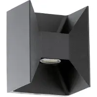 Eglo MORINO, Wandbeleuchtung für den Außenbereich, Anthrazit, Aluminium, IP44, Eingang, Garage, Patio, 2 Glühbirne(n)