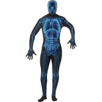 Smiffys Zentai Röntgen Skelett Ganzkörperkostüm