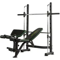 Tunturi Smithmachine SM60, Kraftstation, Hantelbank negativ, Beintraining, Situps, verstellbare Langhantelstütze