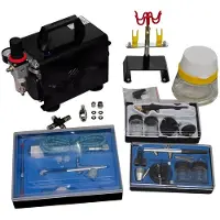 vidaXL Profi Airbrush Komplett-Set mit 3 Pistolen