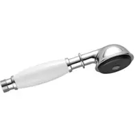 Dornbracht Madison Metall-Handbrause mit Porzellangriff (weiß) messing mit Rückflu, 28002970-09