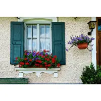 Papermoon Fototapete "Bavarian Window", bunt, B:3,5m L:2,6m, Vlies, Tapeten, Fototapete