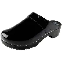 Bighorn Medizinische Clog 6006 Schwarz Lack-Schuhgröße 40