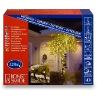 Konstsmide - Micro LED Lichterkette, 120 warm weiße Dioden, 24V Außentrafo, schwarzes Kabel ; 3612-110