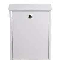Allux Briefkasten 200, weiß, aus Stahlblech, 39 x 28 cm, Zylinderschloss, Wandbriefkasten