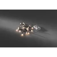 Konstsmide - LED Globelichterkette, runde Dioden, 6h Timer, 50 warm weiße Dioden, batteriebetrieben, Innen, schwarzes Kabel; 1492-107
