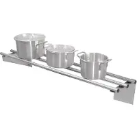Vogue Wandregal mit 3 Stangen aus Edelstahl inkl. Wandhalterung 225x1200x300mm