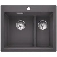 BLANCO Pleon 6 Split - Silgranitspüle, 615x510 mm, felsgrau 521690