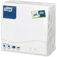 Tork Dinnerservietten Weiß, 1/4-Falz, 2‐lagig, 40 cm × 39 cm, 12 × 150 Serviette...