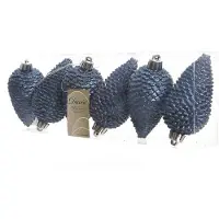 Décoris Christbaumschmuck Zapfen Bruchfest 4,5cm H 8cm 6 Stk Blau