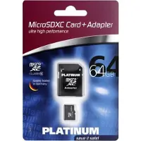 Platinum microSDXC-Speicherkarte 64 GB Class 10 inkl. SDXC-Adapter