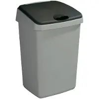 Sunware Mülleimer, Abfalleimer, Kunststoff, grau/schwarz, 25l, eckig, Höhe:42cm