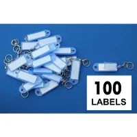 Combicraft Aufklappbare Schlüsseletiketten in Blau 60x22 mm- Packung mit 100 Stück