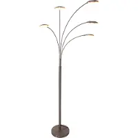 Mexlite Stehleuchte Synna 5-flammig Silber Matt 90x30cm