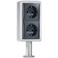Thebo Inselsteckdose 17006V Edelstahl 2fach KI-ST/2 V senkrecht