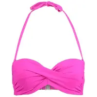 s.Oliver Bandeau-Bikini-Top "Spain", Damen, Gr. 36, Cup D, pink, Microfaser, Microfaser, unifarben, Bikini-Oberteile Bandeau-Bikini-Top, in unifarben mit Wickeloptik