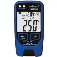 Velleman Datenlogger - Temperatur und Luftfeuchtigkeit - USB - LCD-Display - Lange Batterielebensdauer - 96 x 50 x 30 mm - Schwarz/Blau