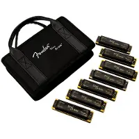 Fender Blues Deville Mundharmonika-Set 7er-Pack mit Etui